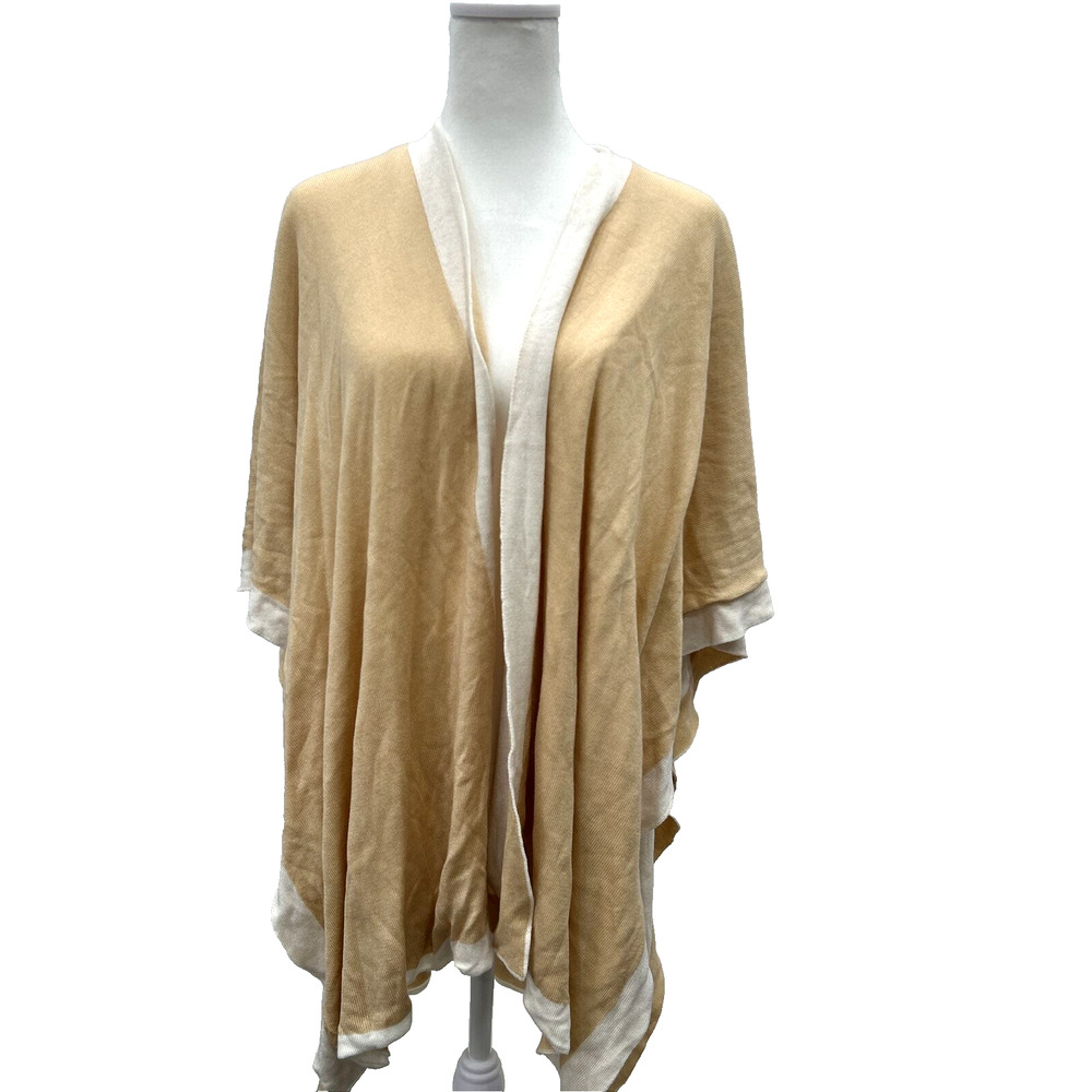 Lauren Ralph Lauren Black Label Womens One Size Yellow Poncho Wrap Shawl